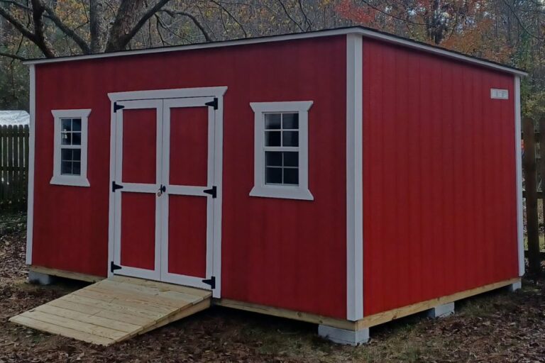 red lean-to shed for sale in virginia, nc and obx